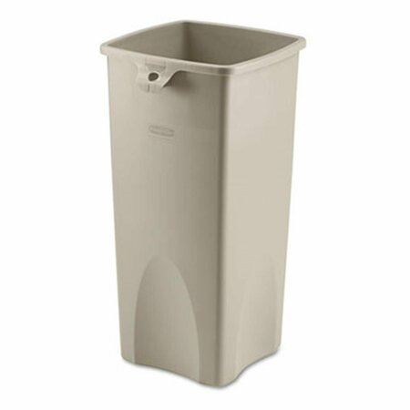 PINPOINT Untouchable Waste Container Square Plastic 23 gal Beige PI2770261